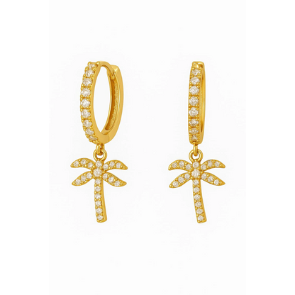 Palm Tree Hoop Earrings