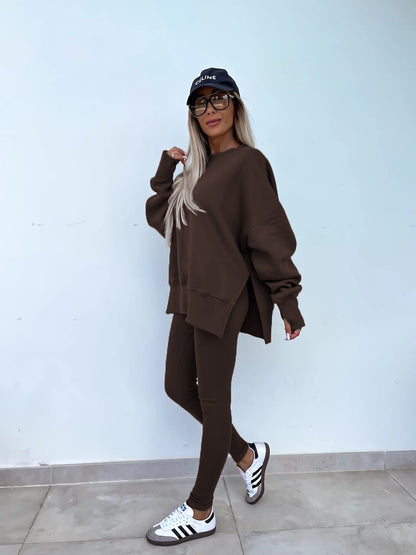 Loose Split Top & Fitted Trousers Set
