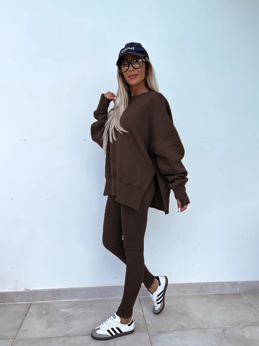 Loose Split Top & Fitted Trousers Set