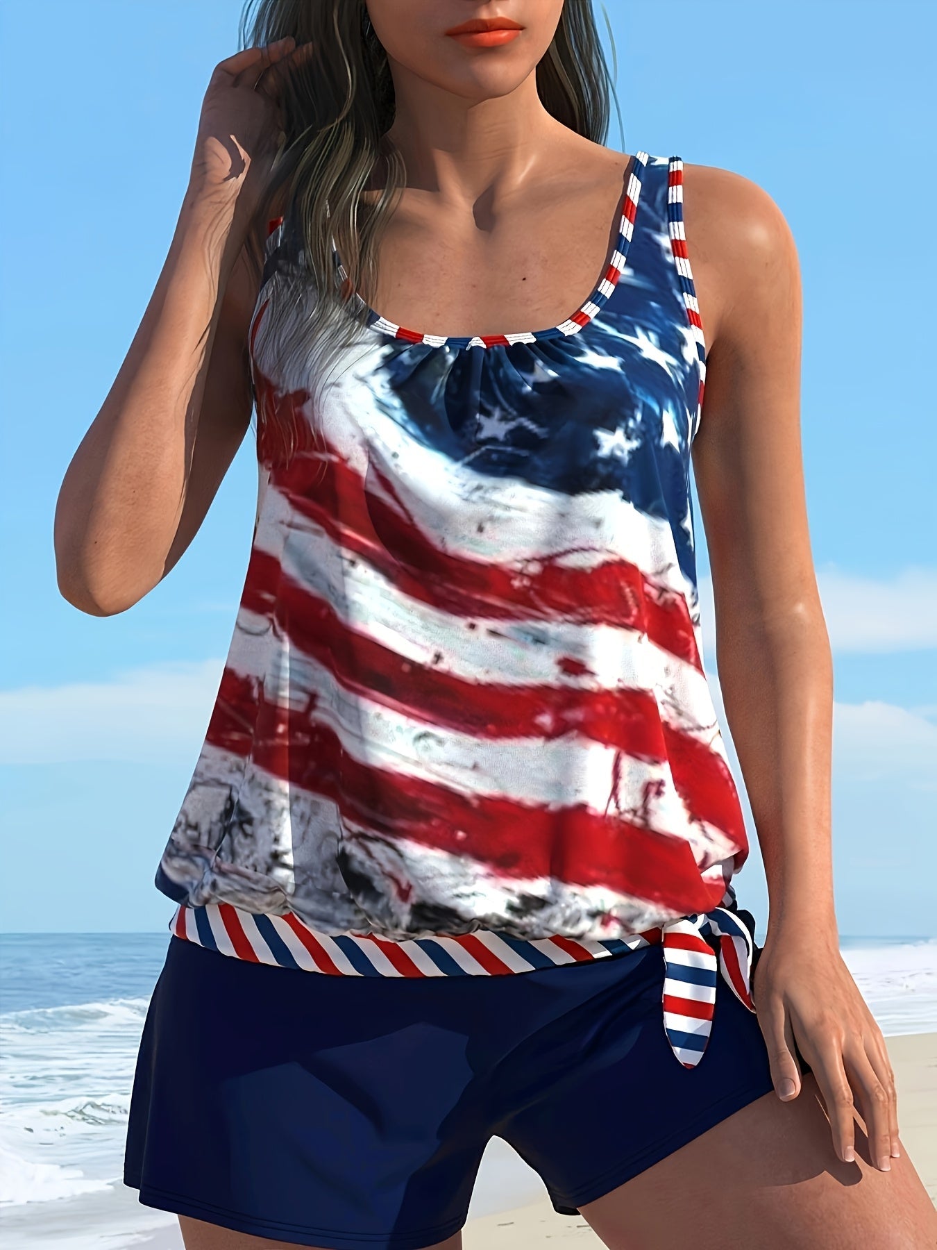 Red, White and Blue Tankini