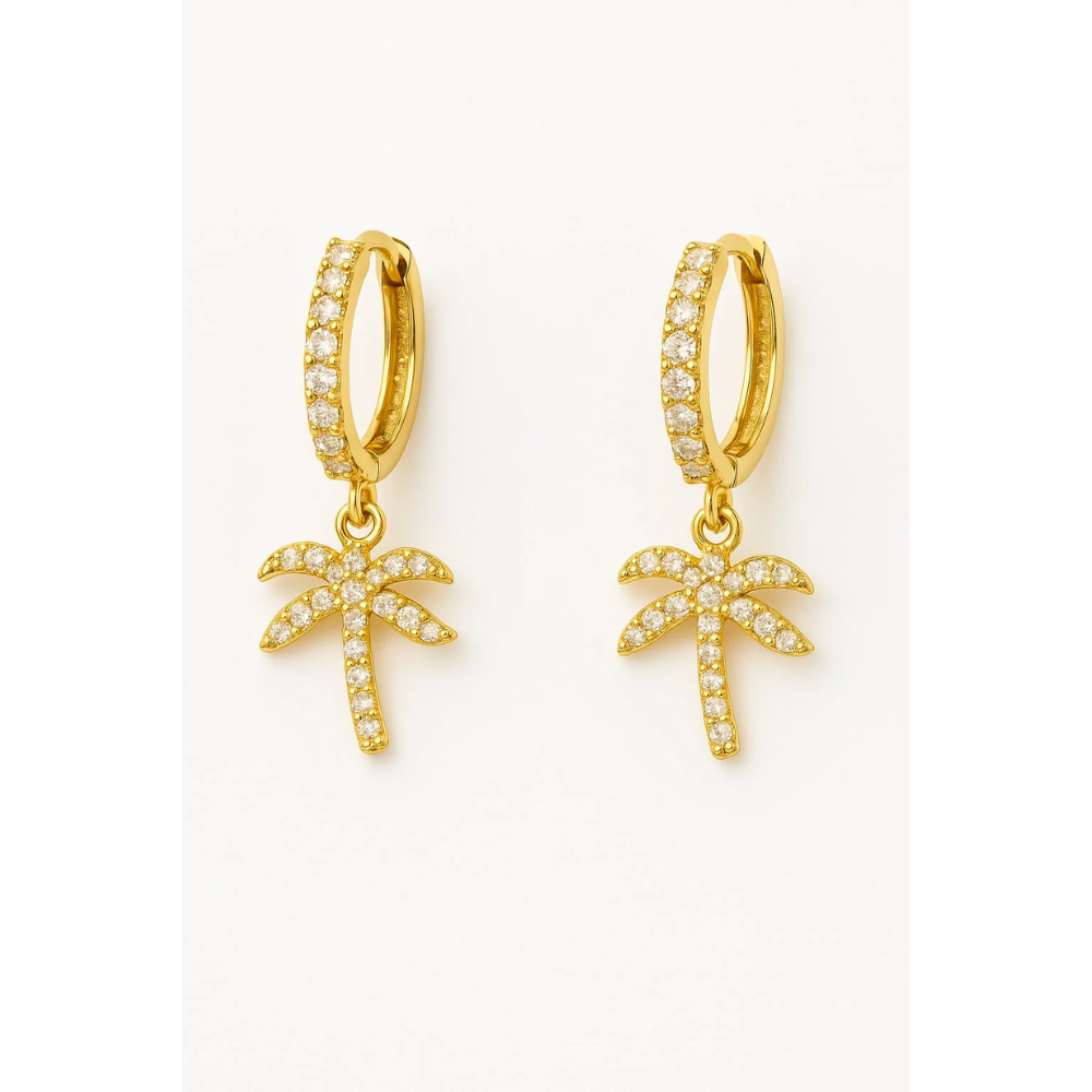 Palm Tree Hoop Earrings