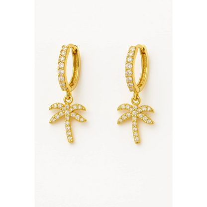 Palm Tree Hoop Earrings