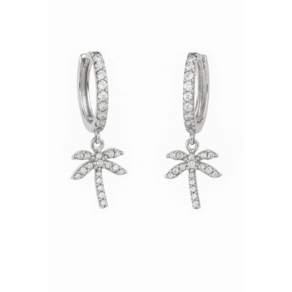 Palm Tree Hoop Earrings