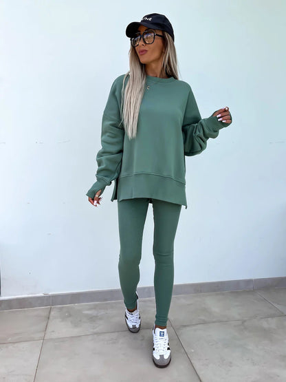 Loose Split Top & Fitted Trousers Set