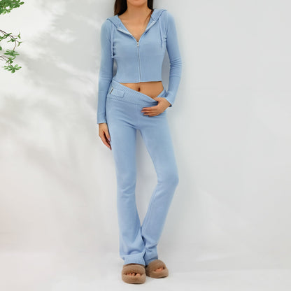 Cardigan & High-Waisted Two-Piece Suit