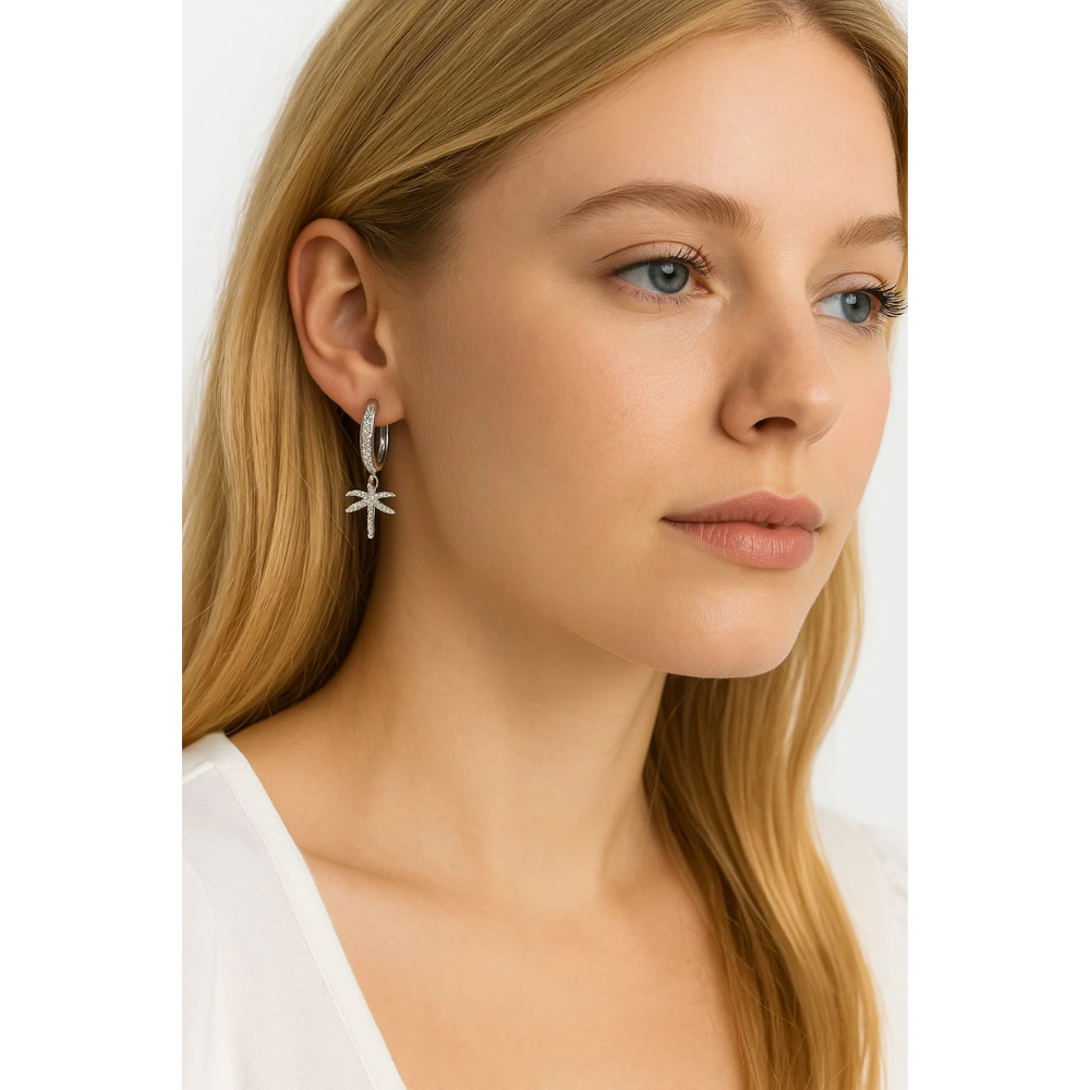 Palm Tree Hoop Earrings