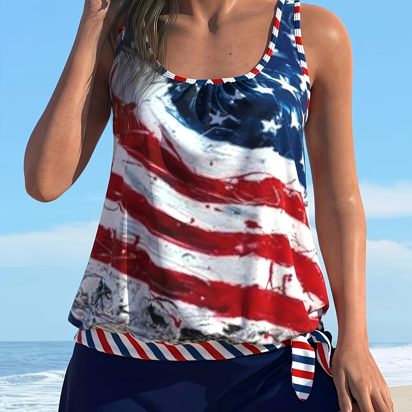 Red, White and Blue Tankini