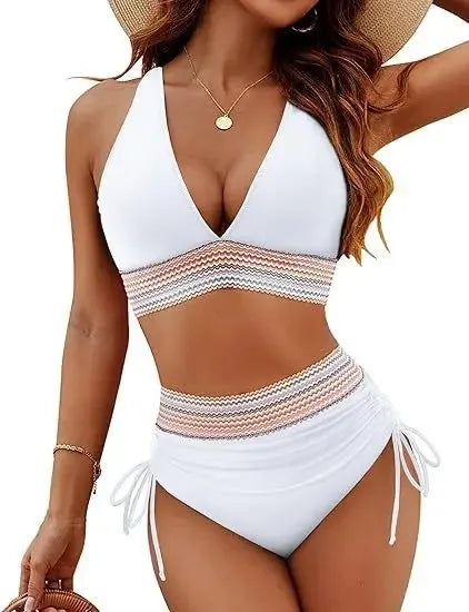 High-Waist Bikini Set — Textured & Bold