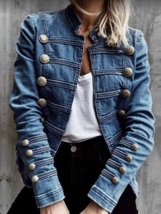 Vintage Button Denim Jacket for Women