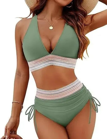 High-Waist Bikini Set — Textured & Bold