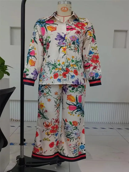 Women's Floral Print Top & Bottom Set