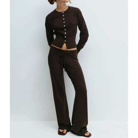 Women Two Piece Knitwear Outfit