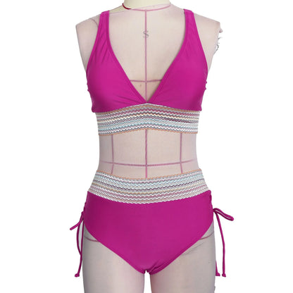 High-Waist Bikini Set — Textured & Bold