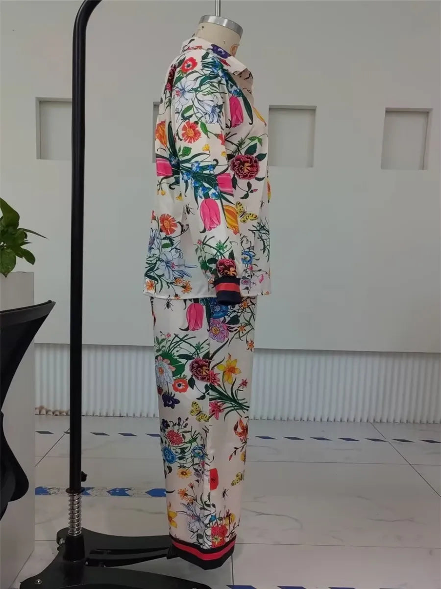 Women's Floral Print Top & Bottom Set