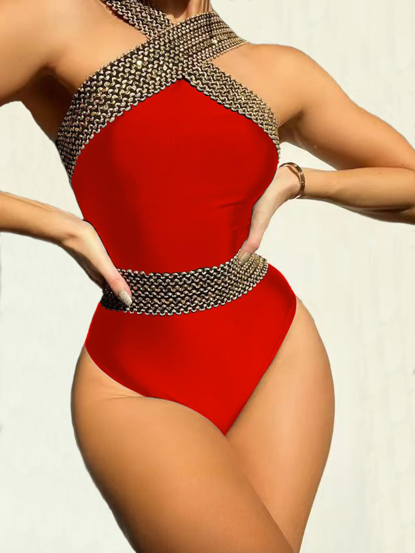 Women's Cross Strap One-Piece Suit