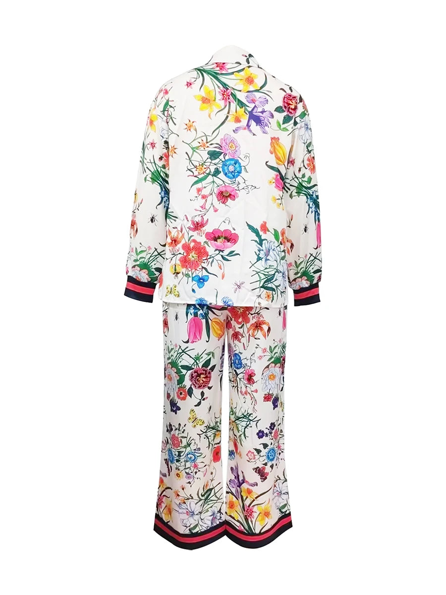 Women's Floral Print Top & Bottom Set