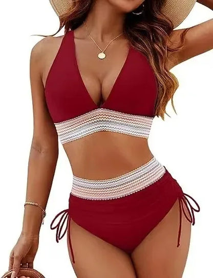 High-Waist Bikini Set — Textured & Bold