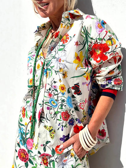 Women's Floral Print Top & Bottom Set