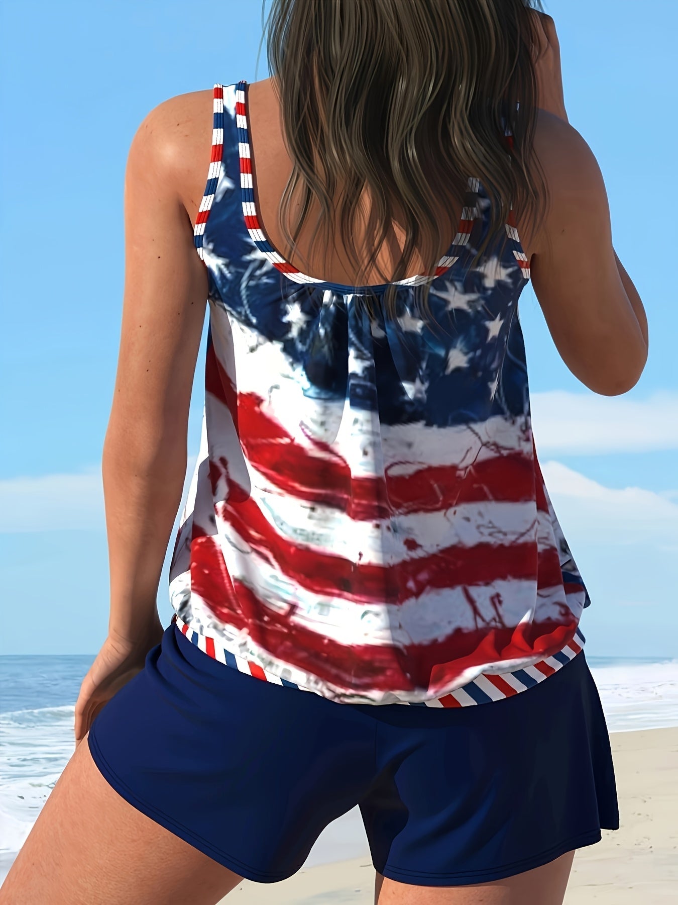 Red, White and Blue Tankini