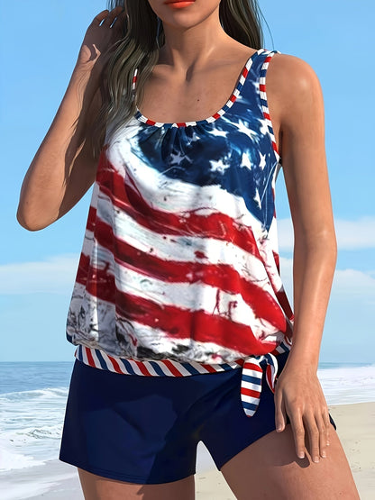 Red, White and Blue Tankini
