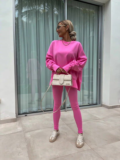 Loose Split Top & Fitted Trousers Set