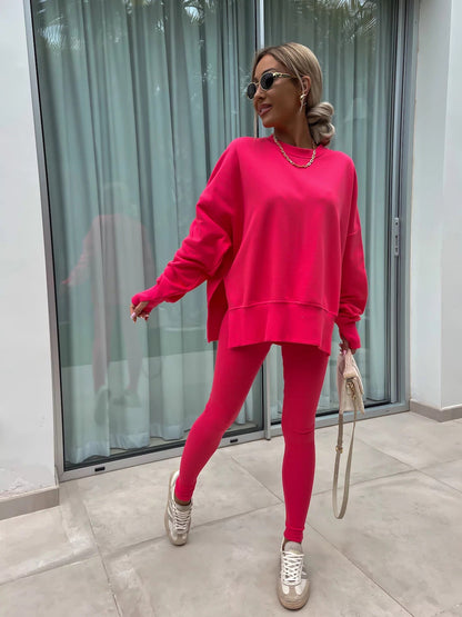 Loose Split Top & Fitted Trousers Set