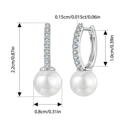 Moissanite Pearl Drop Earrings